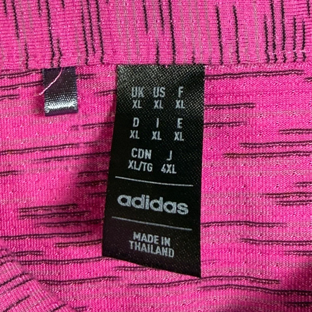 Adidas Polo Shirt Mens XL Pink Space Dye Performance Golf Short Sleeve